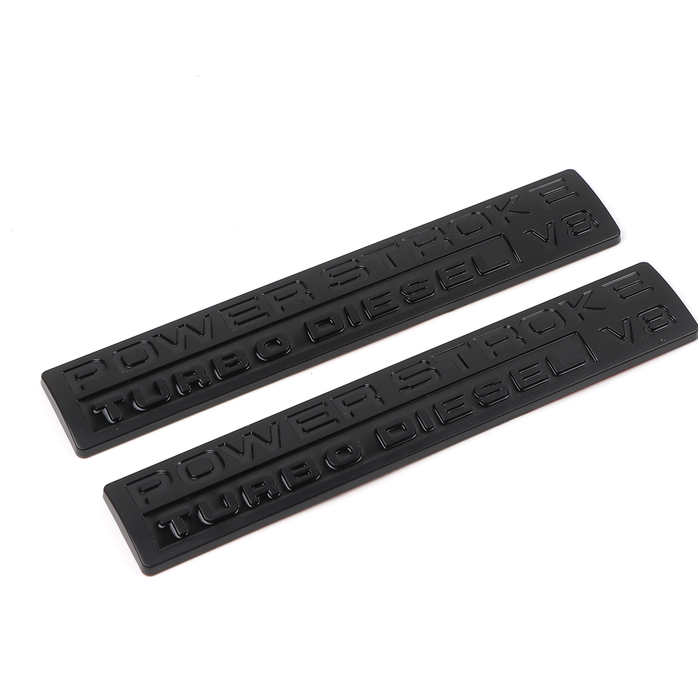 2pcs For 05-10 POWER STROKE Turbo DIESEL V8 Door Side Fender Badge Gloss Black Ford 5C3Z9942528AA
