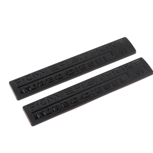 2pcs For 05-10 POWER STROKE Turbo DIESEL V8 Door Side Fender Badge Gloss Black Ford 5C3Z9942528AA