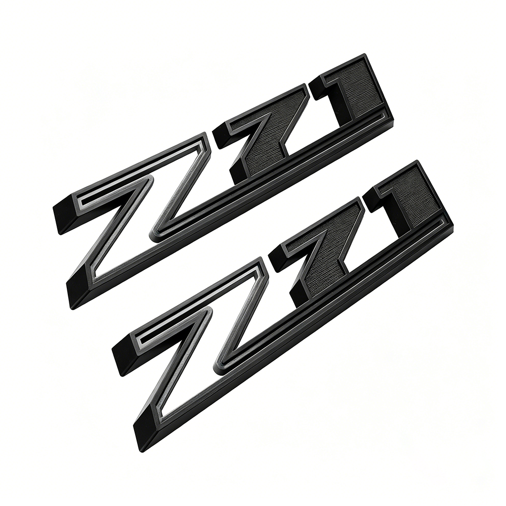 2Pcs 2019-2025 Silverado 1500 Z71 ABS Plastic Fender Side Badge Decal Matte Black Chevrolet