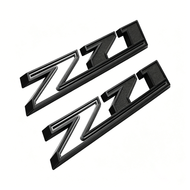 2Pcs 2019-2025 Silverado 1500 Z71 ABS Plastic Fender Side Badge Decal Matte Black Chevrolet