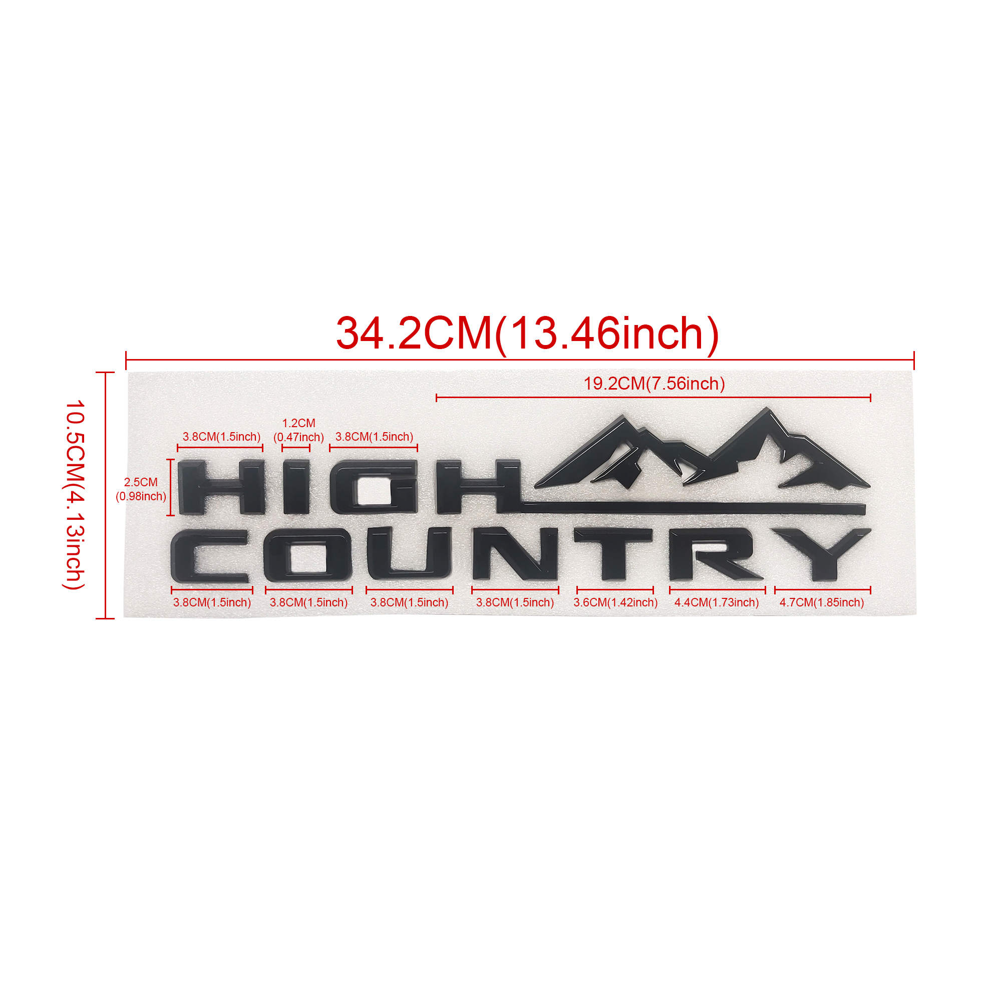 3PCS 2019-2023 Silverado Plastics High Country Fender Letter Gloss Black Chevrolet 