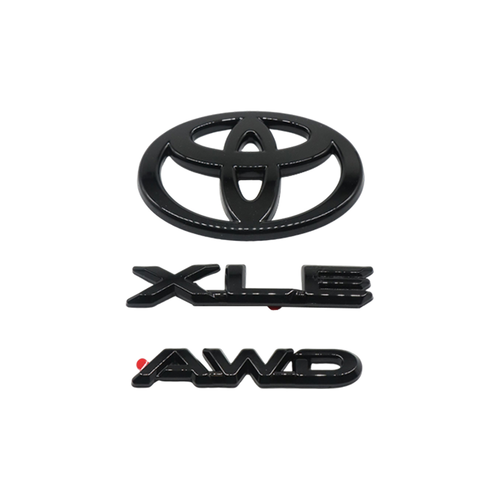 3PCS 2024 2025 Grand Highlander XLE AWD Emblem Overlay Gloss Black Toyota PT948-48244-02
