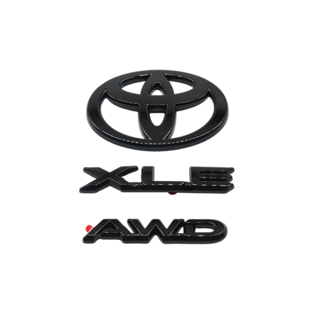 3PCS 2024 2025 Grand Highlander XLE AWD Emblem Overlay Gloss Black Toyota PT948-48244-02
