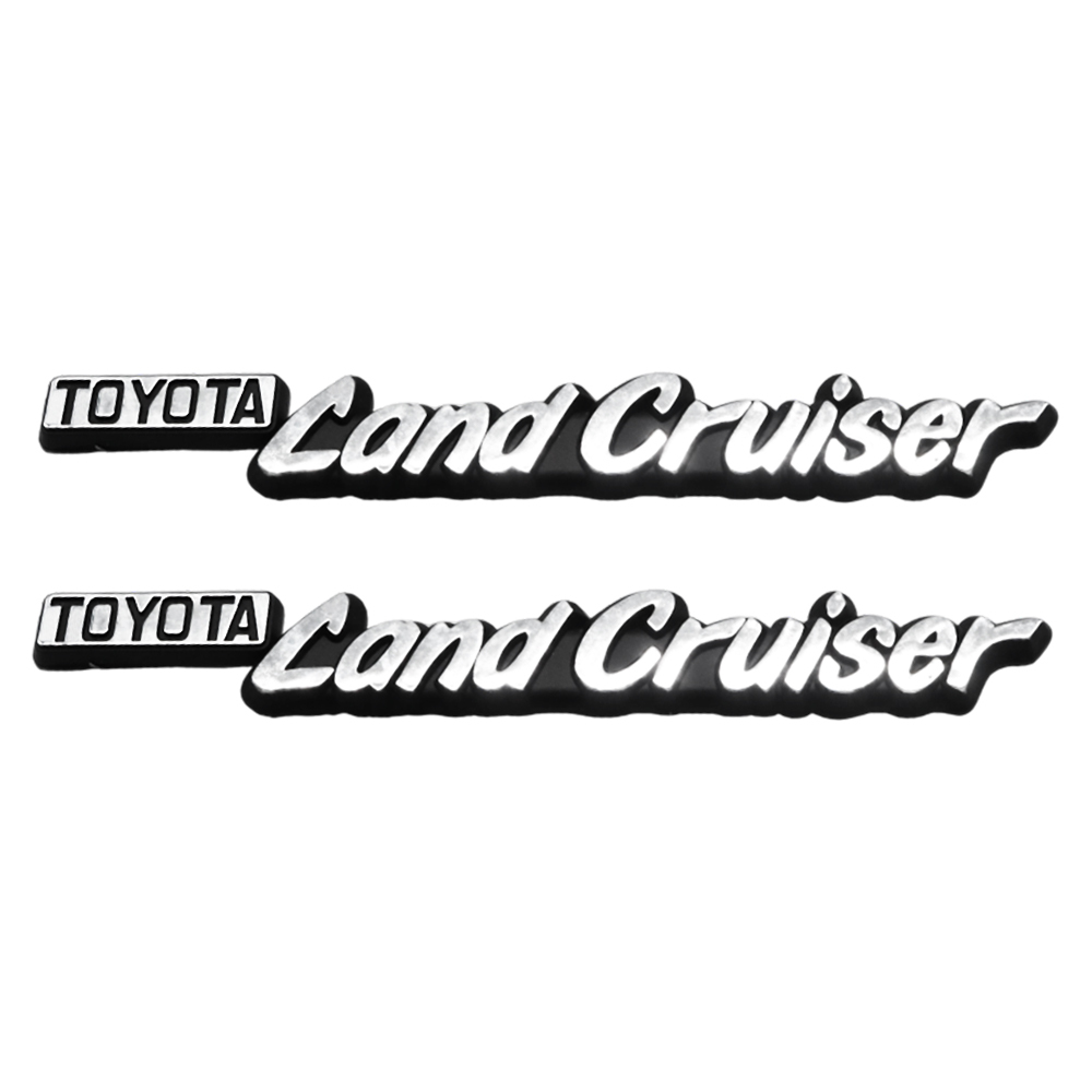 2pcs 1975-1980 Land Cruiser/Land Cruiser Van Front Fender Emblem Chrome Black Toyota