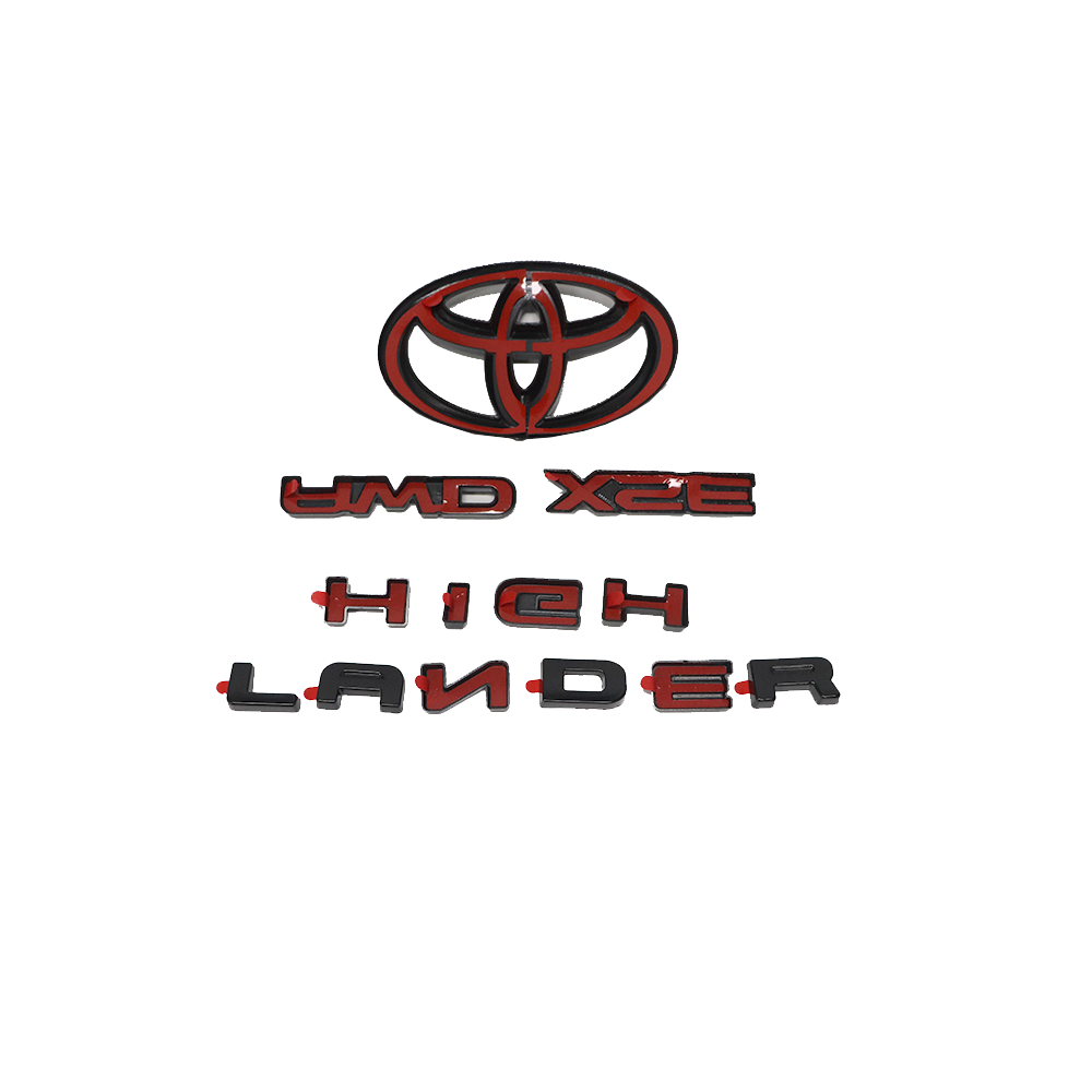 4pcs 2021-2025 Highlander XSE AWD Plastic Rear Tailgate Overlay Emblem Glossy Black Toyota PT948-48200-02