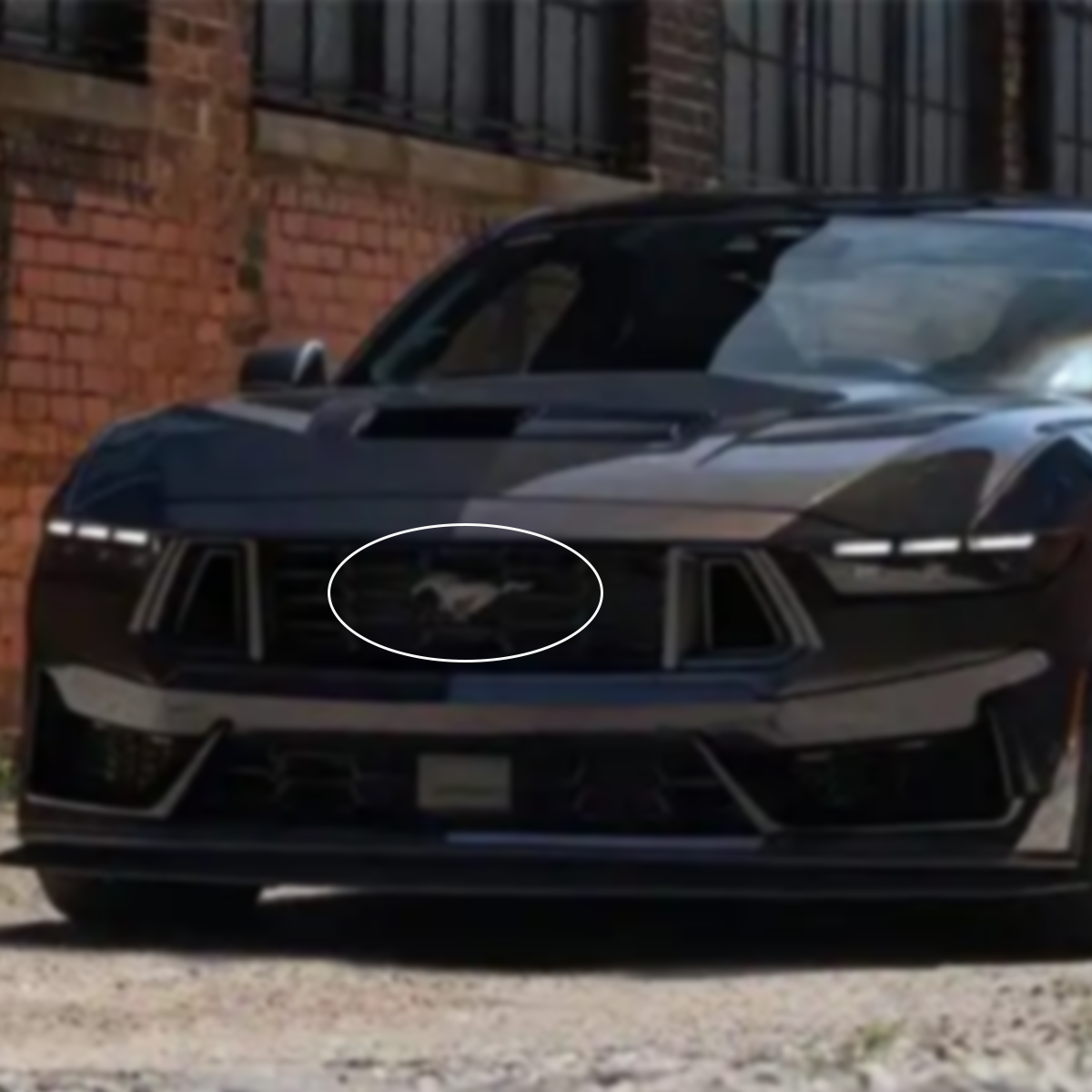 2024-2026 Mustang Front Grille Running Horse Badge Metal Matte Black Ford PR3Z8A224B 3D Front Grille Sticker Decal Nameplate