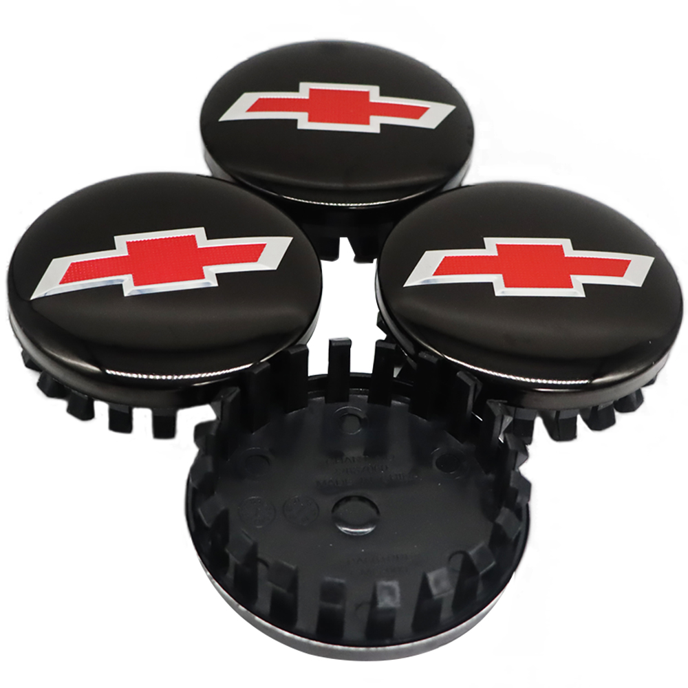 4PCS 2014-2020 Suburban Silverado Tahoe Plastic 83mm Wheel Center Hub Caps Black Red Chevrolet 22837060