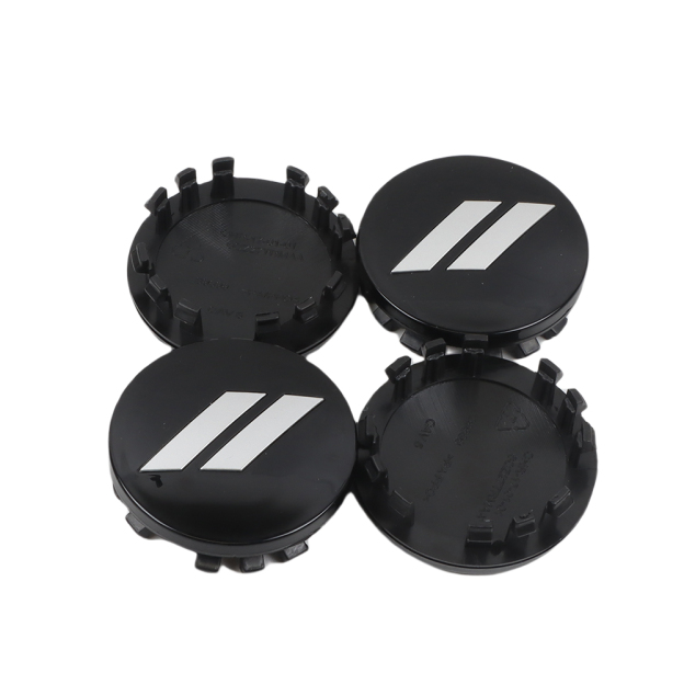 2008-2022 Challenger Durango Gloss Black Silver Slash Wheel Center Caps ABS Dodge 6CZ27RXFAA