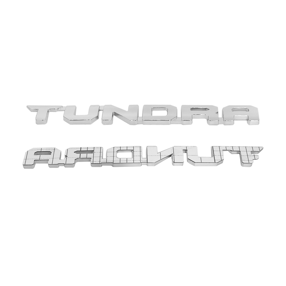 2PCS 2014-2021 TUNDRA ABS 3D Side Door Nameplate Letter Gloss Silver Toyota PT948-34223-02