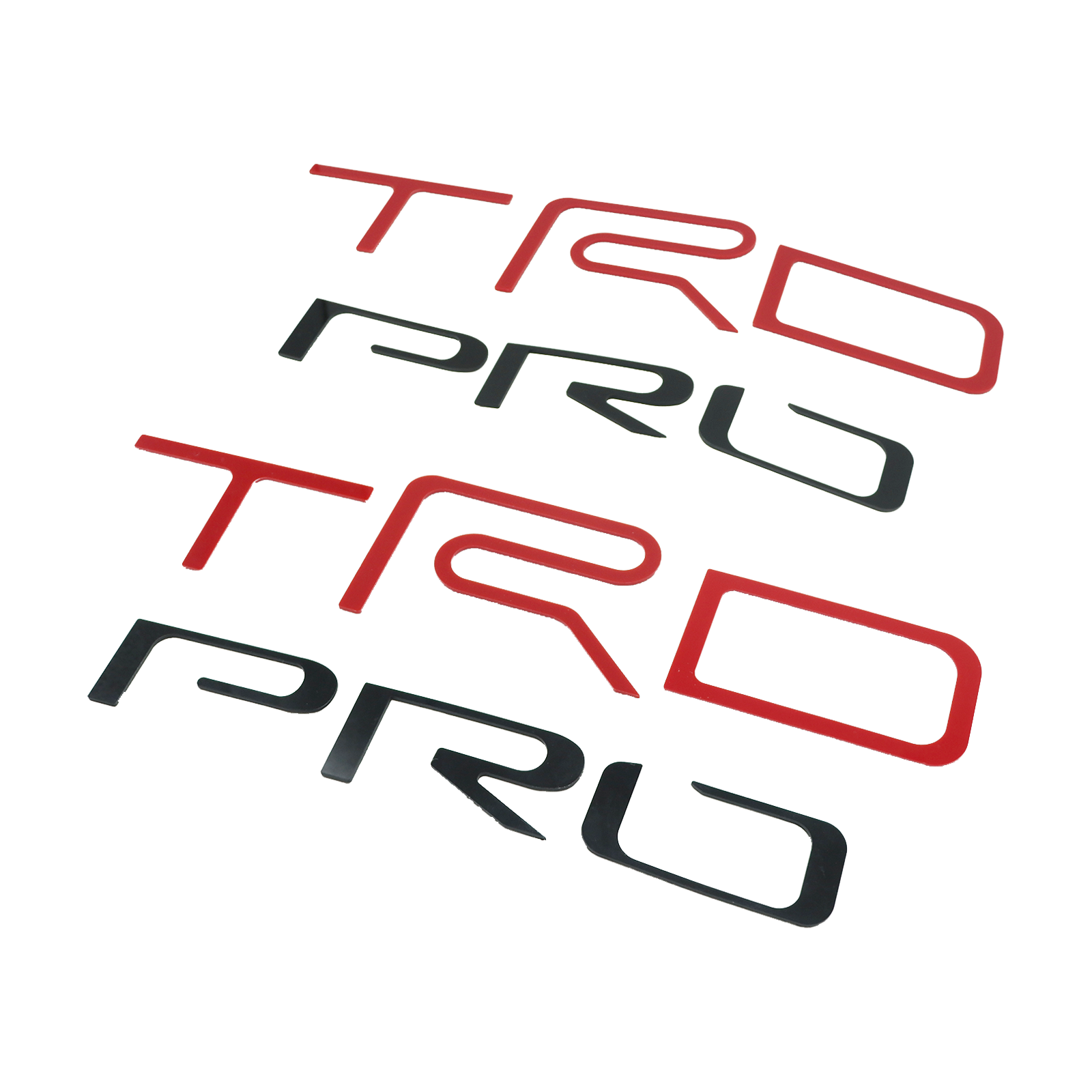 2Pcs 2014-2021 3D Truck Bedside Inserts Emblem Tundra TRD PRO Letter Black Red Toyota