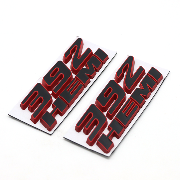 2PCS 392 HEMI SRT Charger Challenger Durango Metal Side Fender Badge 3D Decals Black Red Dodge 68086136AE