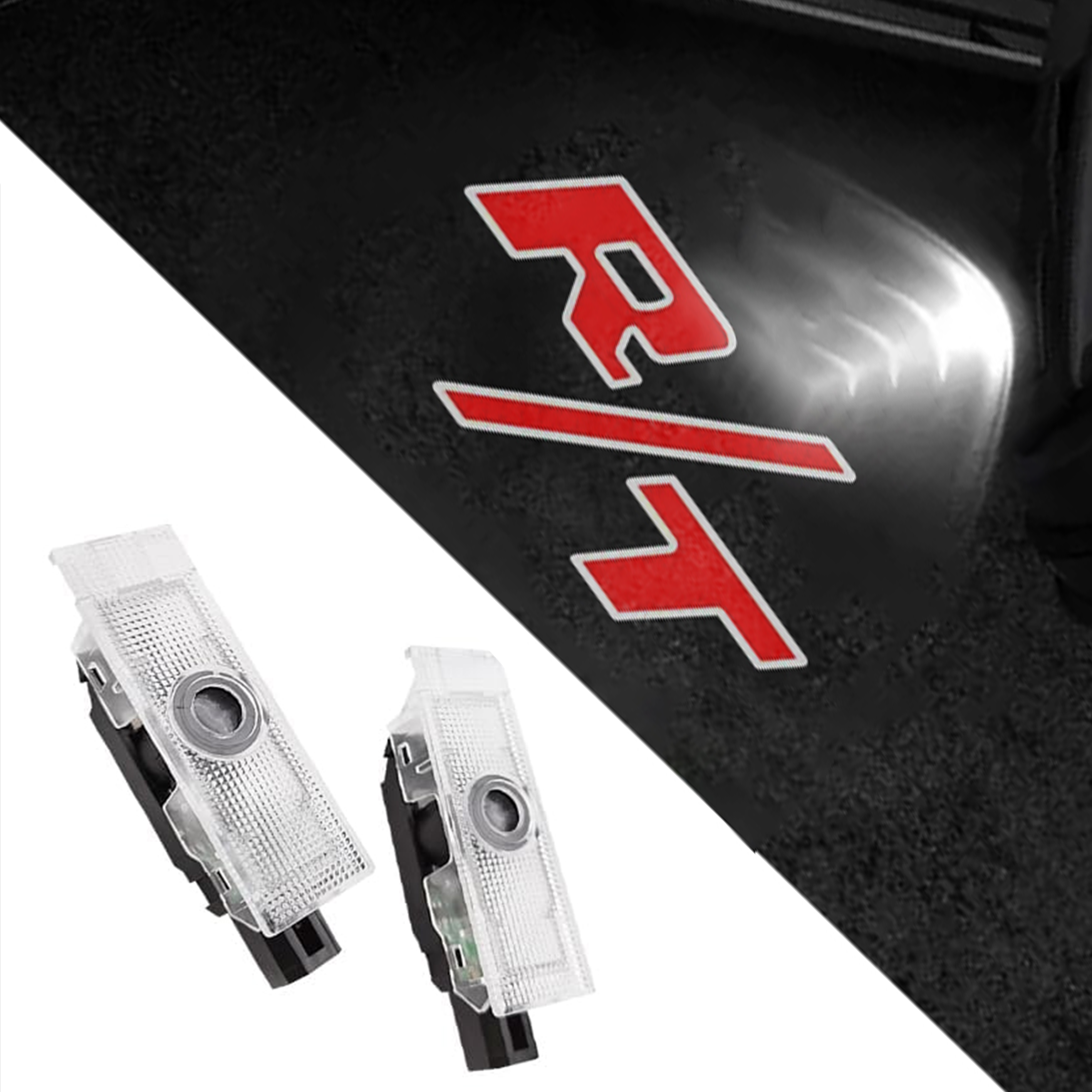 2pcs For 2008-2023 Challenger R/T HD Car LED Door Courtesy Puddle projector Light Red Dodge 