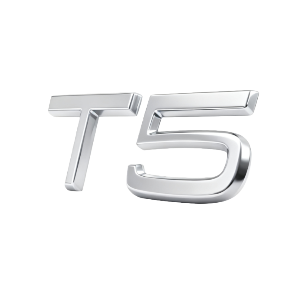 2011-2022 C/V/S/XC Chrome T5 Tailgate Letter Gloss Silver Volvo 31333650