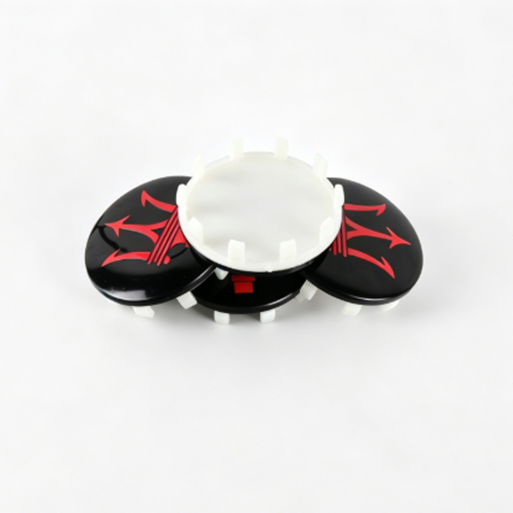 2004-2014 GranTurismo Quattroporte ABS Wheel Center Caps Gloss Black Red Maserati 940000811
