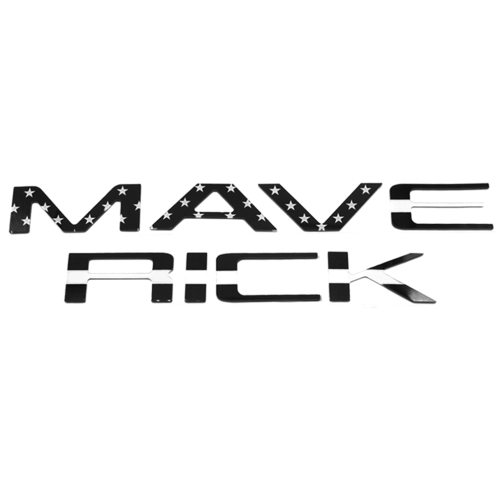 Ford MAVERICK 2022-2023 Letters Rear Tailgate Emblems Nameplate 3D Decal Sticker Balck White US Flag