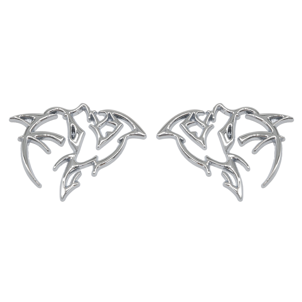 {Metal} Dodge SRT Charger Challenger Durango Hellcat Emblems Side Fender Devil Cat Nameplate Badge 3D Stickers Decals Chrome Silver 2PCS