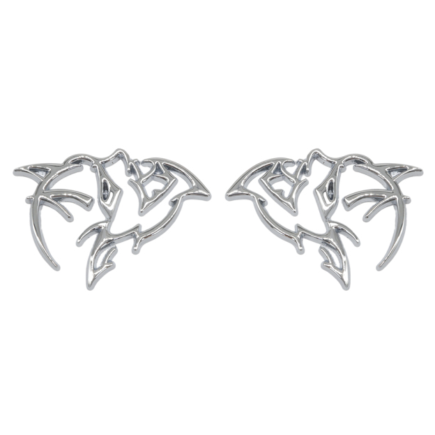 {Metal} Dodge SRT Charger Challenger Durango Hellcat Emblems Side Fender Devil Cat Nameplate Badge 3D Stickers Decals Chrome Silver 2PCS