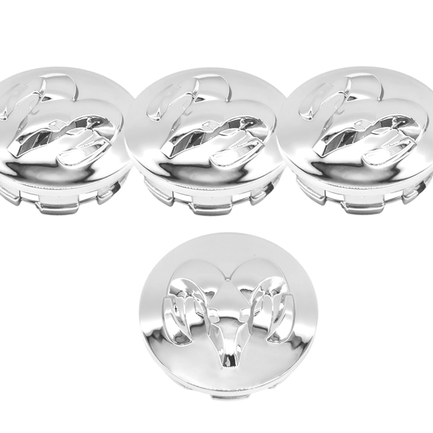 63MM Dodge RAM 1500 2013-2019 Wheel Center Caps Rim Center Hub Cover Chrome Silver 4PCS SET 