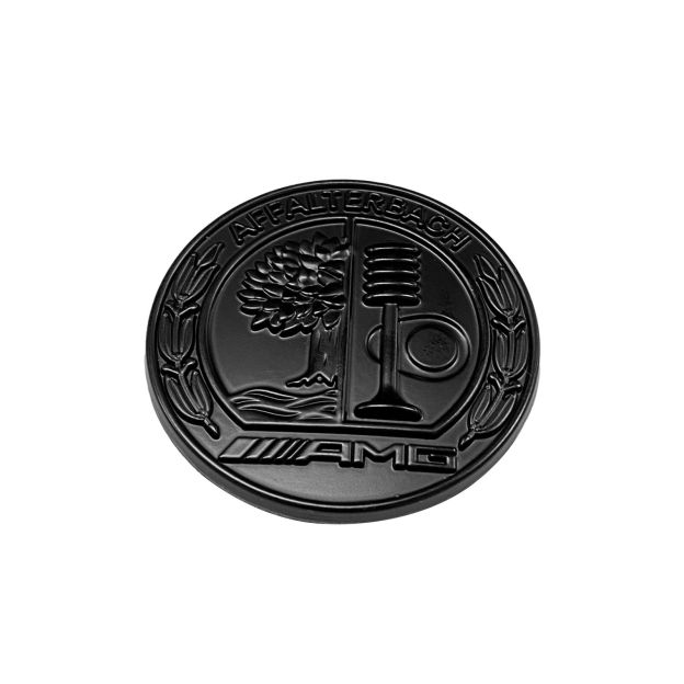 Mercedes Benz Affalterbach AMG Emblem Matte BLACK Apple Tree Flat 57mm 3D Front Hood Round Badge