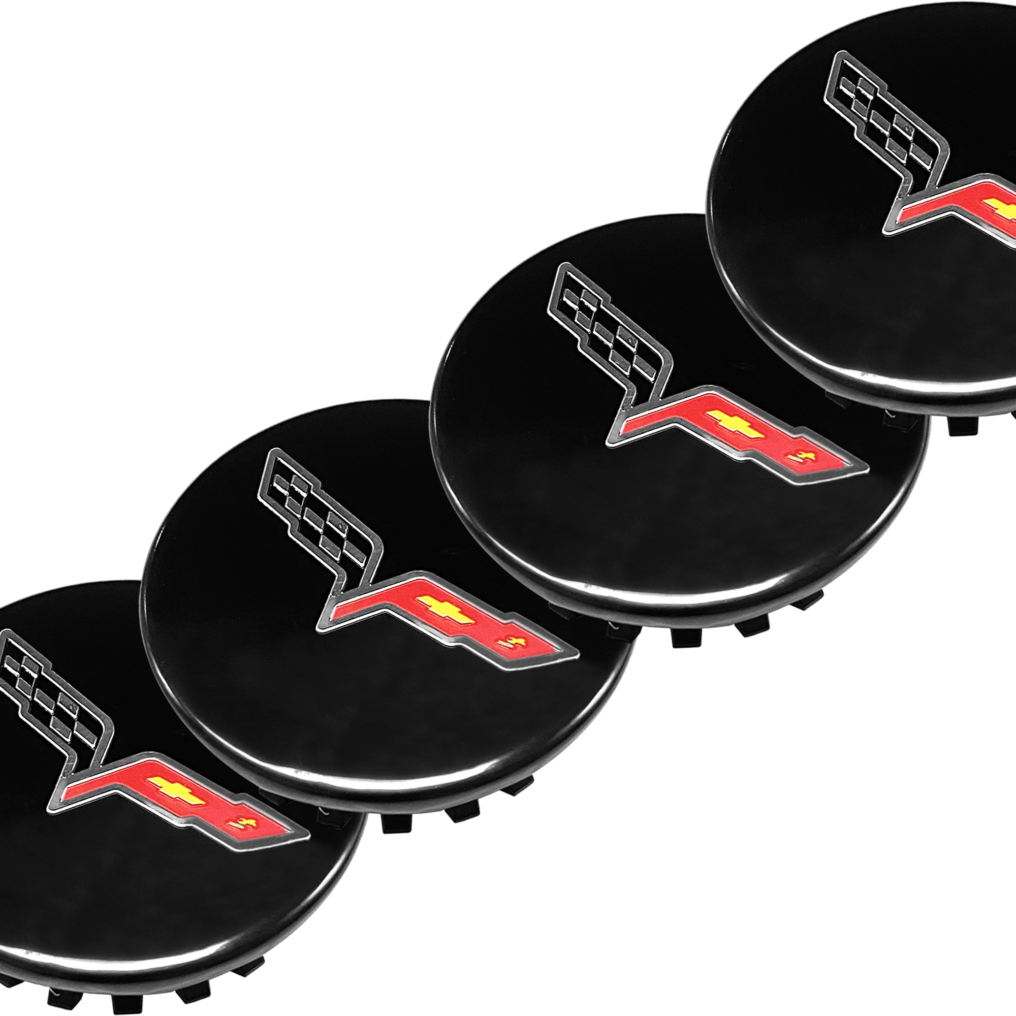 Gloss Black 68mm Wheel Center Cap for Chevrolet Corvette C6 2005-2013 | OE# 9595010