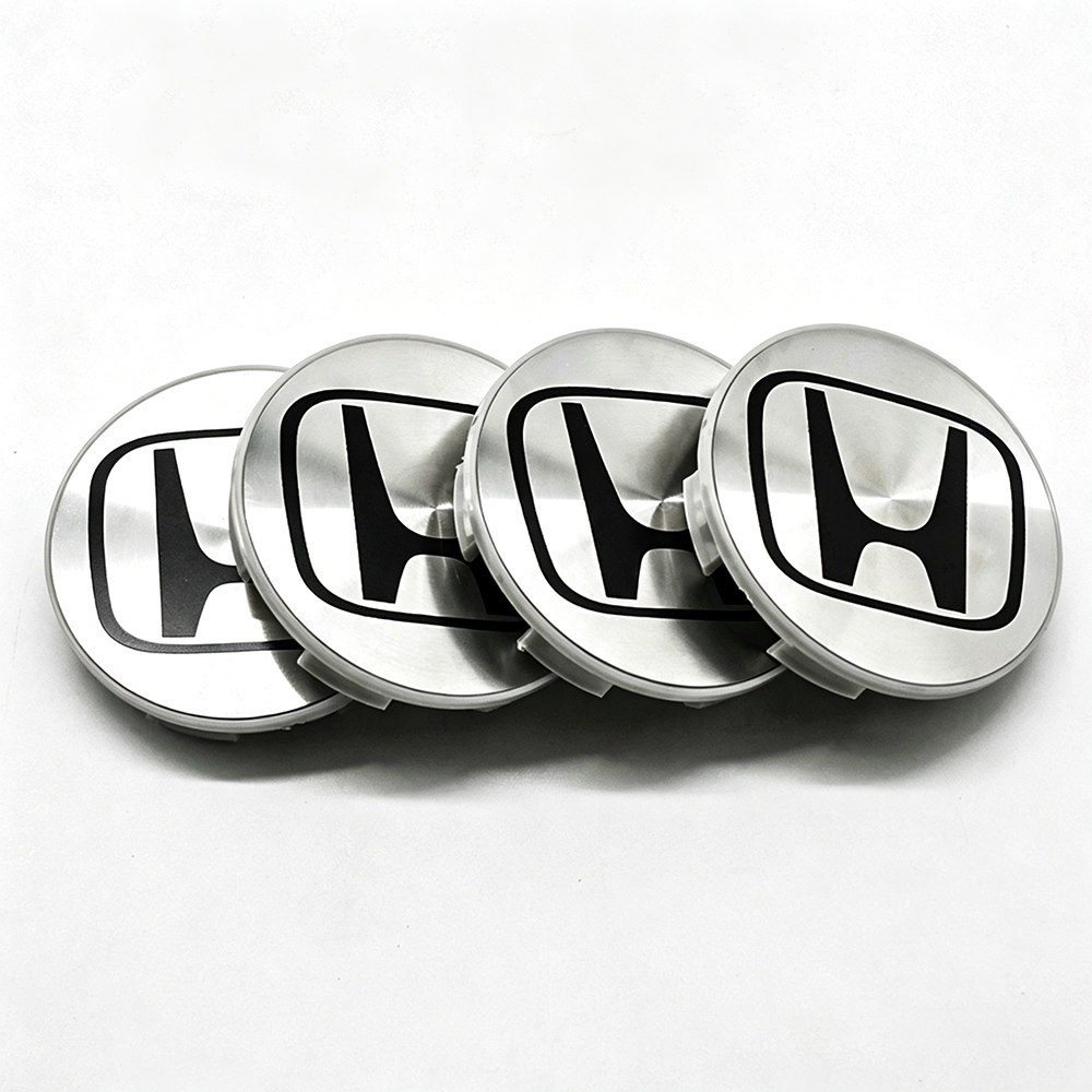 4Pcs 1999-2015 Civic Metal Wheel Hub Rim Center Caps Matte Silver Honda 44732SA9AA00
