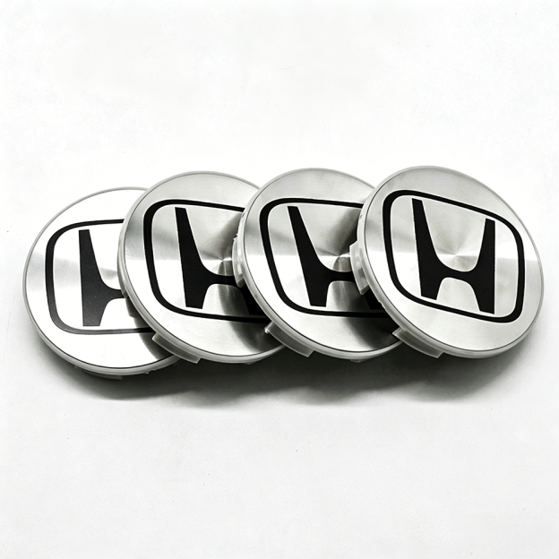 4Pcs 1999-2015 Civic Metal Wheel Hub Rim Center Caps Matte Silver Honda 44732SA9AA00