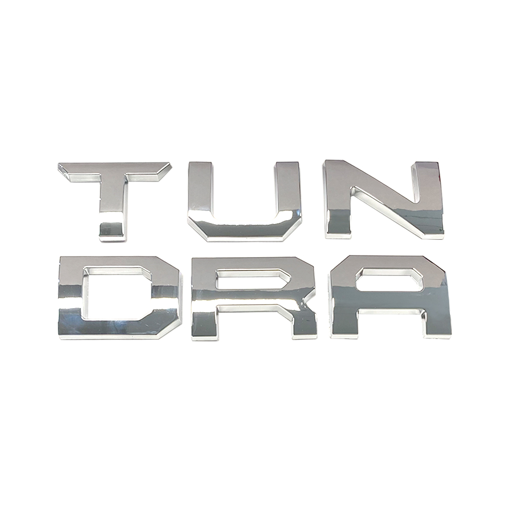 1Pc 2022-2026 Tundra ABS Plastic Front Grille Letters Gloss Silver Toyota