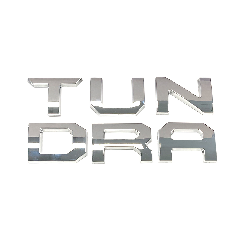 1Pc 2022-2026 Tundra ABS Plastic Front Grille Letters Gloss Silver Toyota