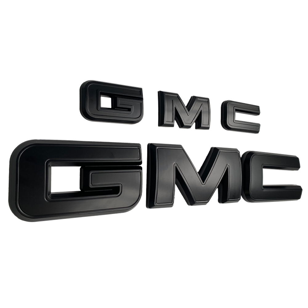 2Pcs 2021-2023 Yukon Yukon XL Plastic Front Rear Overlay Emblem Matte Black GMC 84729912