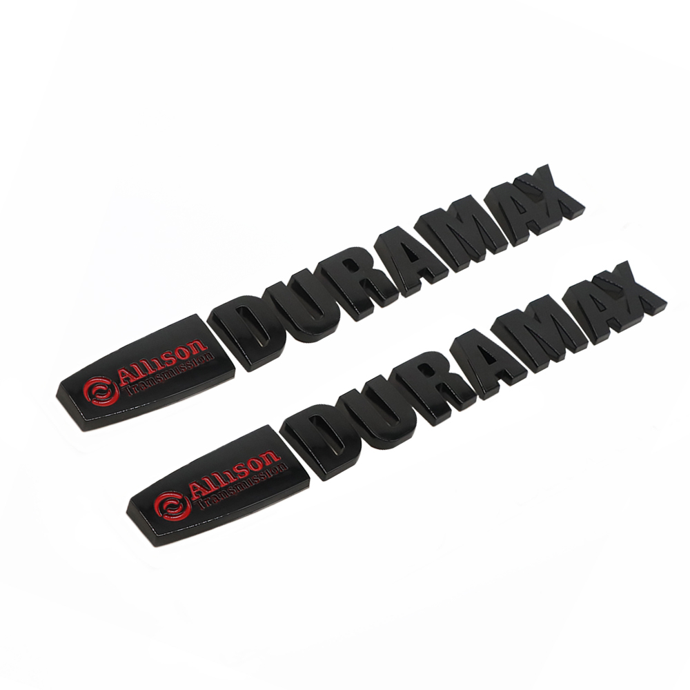 2Pc 2015-2020 Silverado Plastics Allison Duramax Letter Black Red Chevrolet