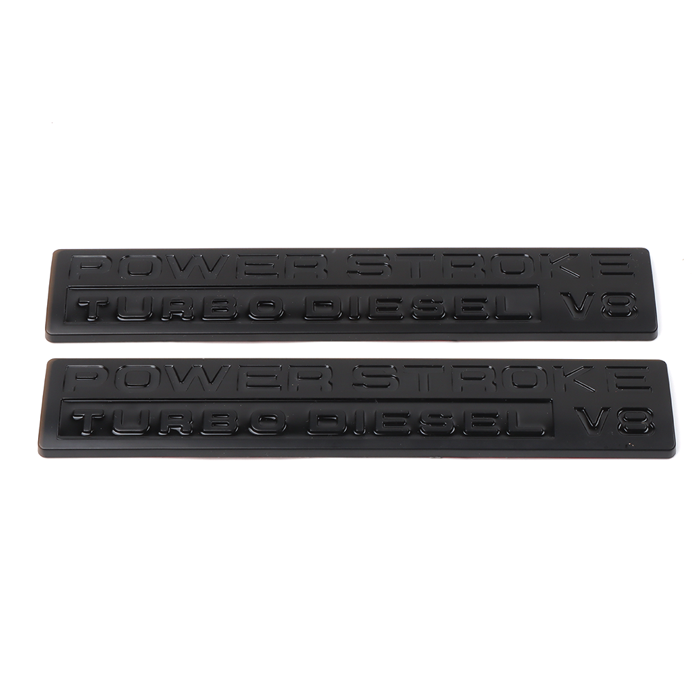 2pcs For 05-10 POWER STROKE Turbo DIESEL V8 Door Side Fender Badge Gloss Black Ford 5C3Z9942528AA