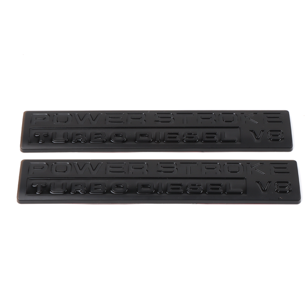 2pcs For 05-10 POWER STROKE Turbo DIESEL V8 Door Side Fender Badge Gloss Black Ford 5C3Z9942528AA