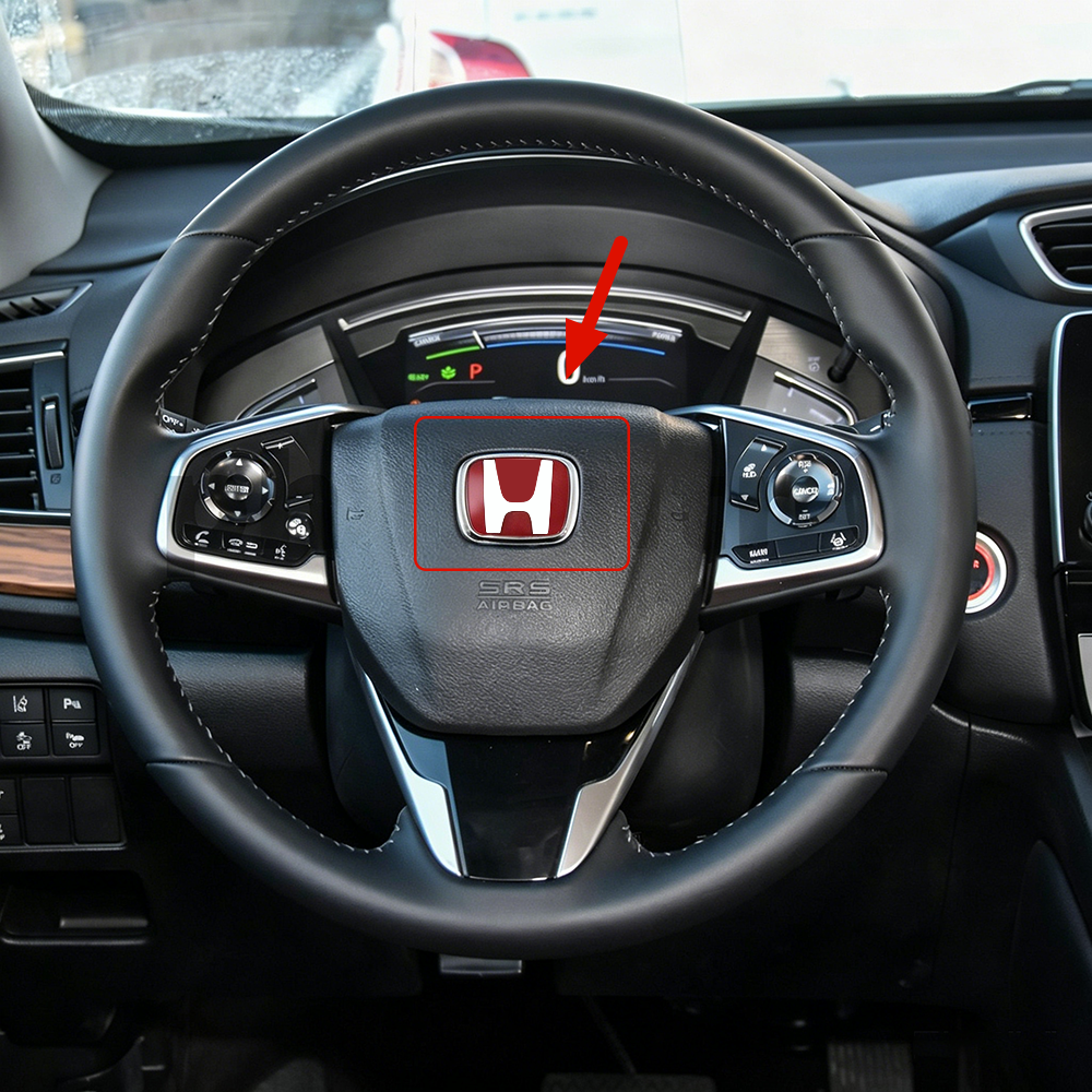 1Set 2002-2005 Accord Civic Plastic H Steering Wheel Adhesive Badge Red  Honda 