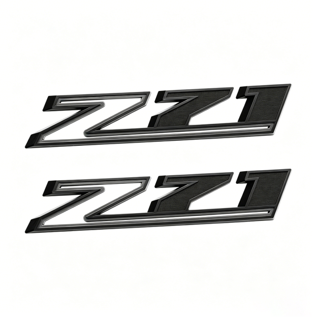 2Pcs 2019-2025 Silverado 1500 Z71 ABS Plastic Fender Side Badge Decal Matte Black Chevrolet