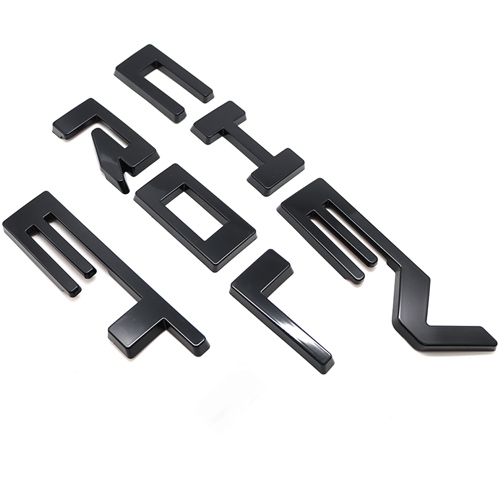 2022-2026 Silverado Custom ABS Plastic Front Grille Overlay Letter Gloss Black Chevrolet