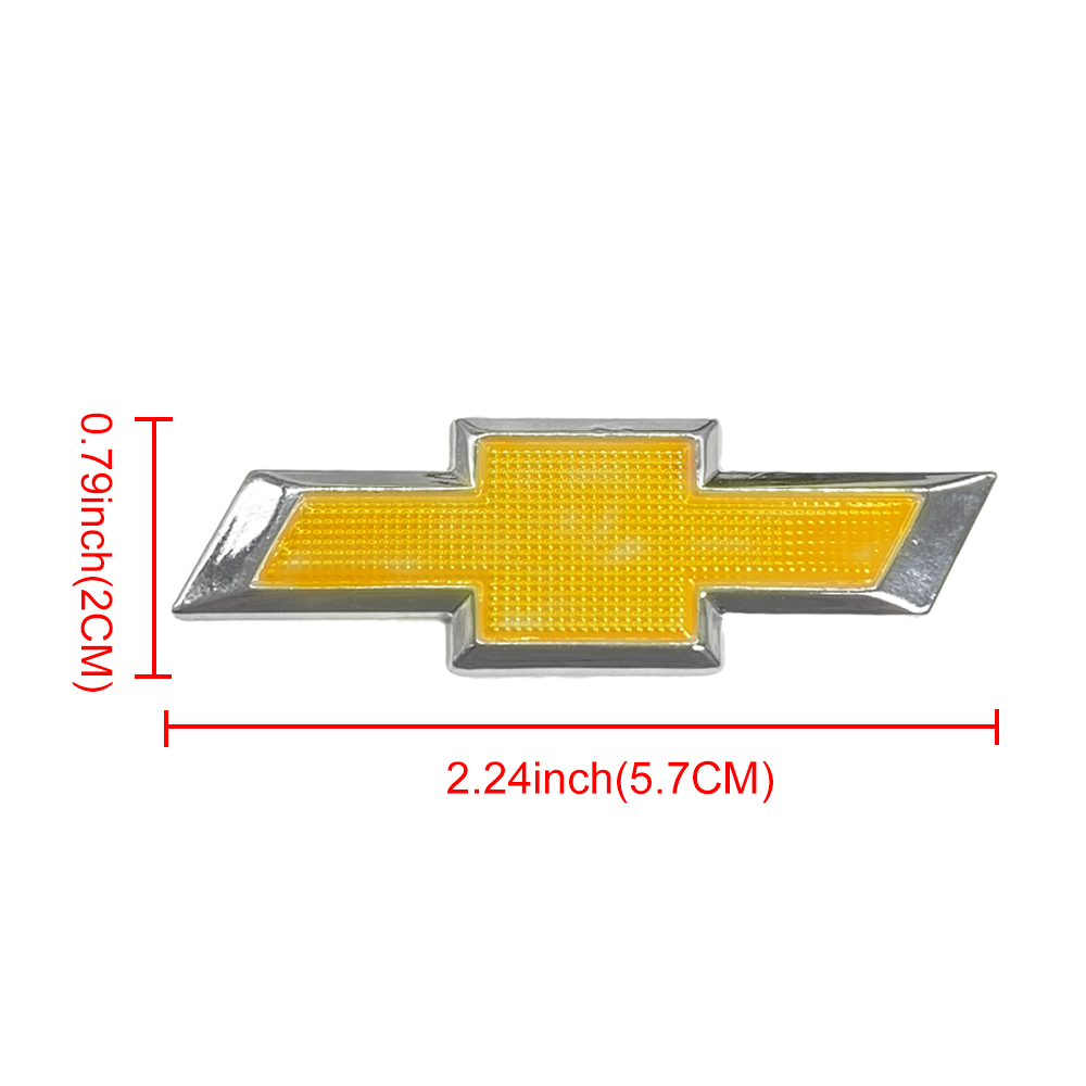 1PC Silverado Metal Steering Wheel Bowtie Badge Yellow Chevrolet AT-STVYOL65