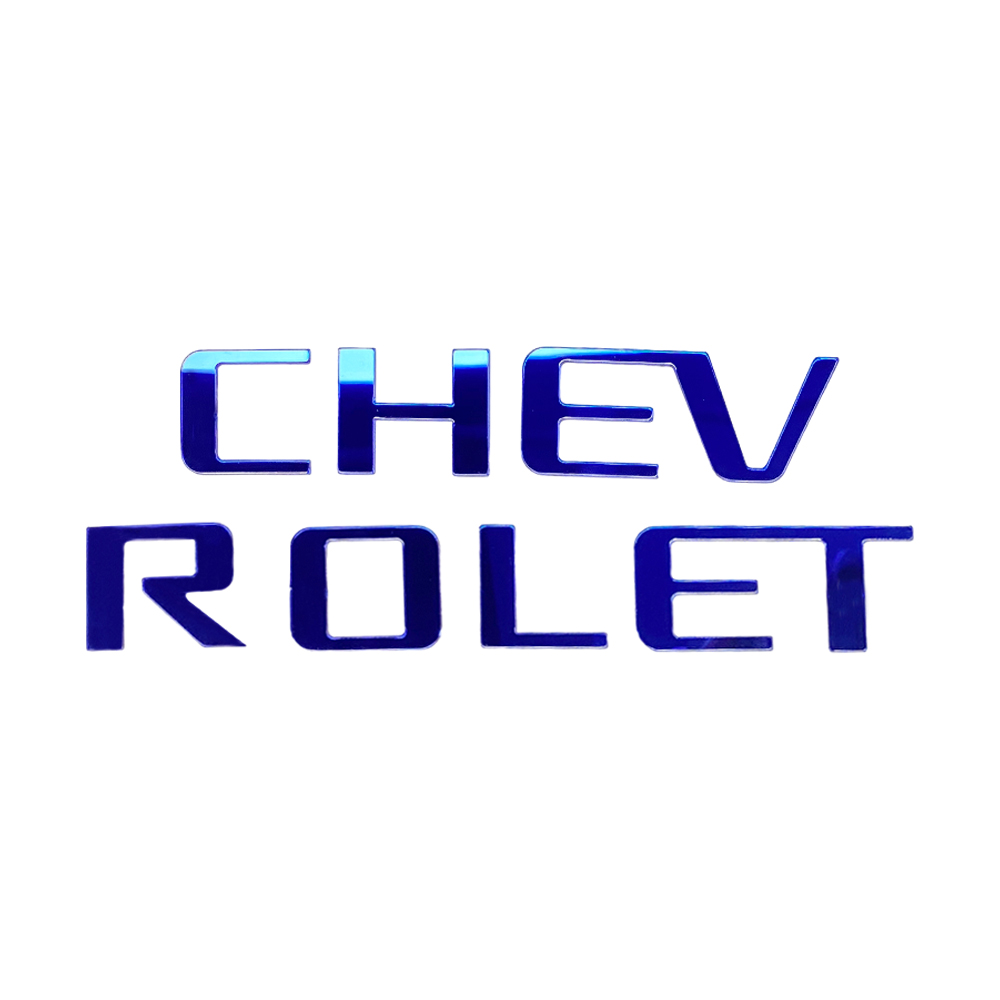 1Pc 2014-2018 Silverado ABS Plastic Bed Rail Insert Letter Gloss Blue Chevrolet