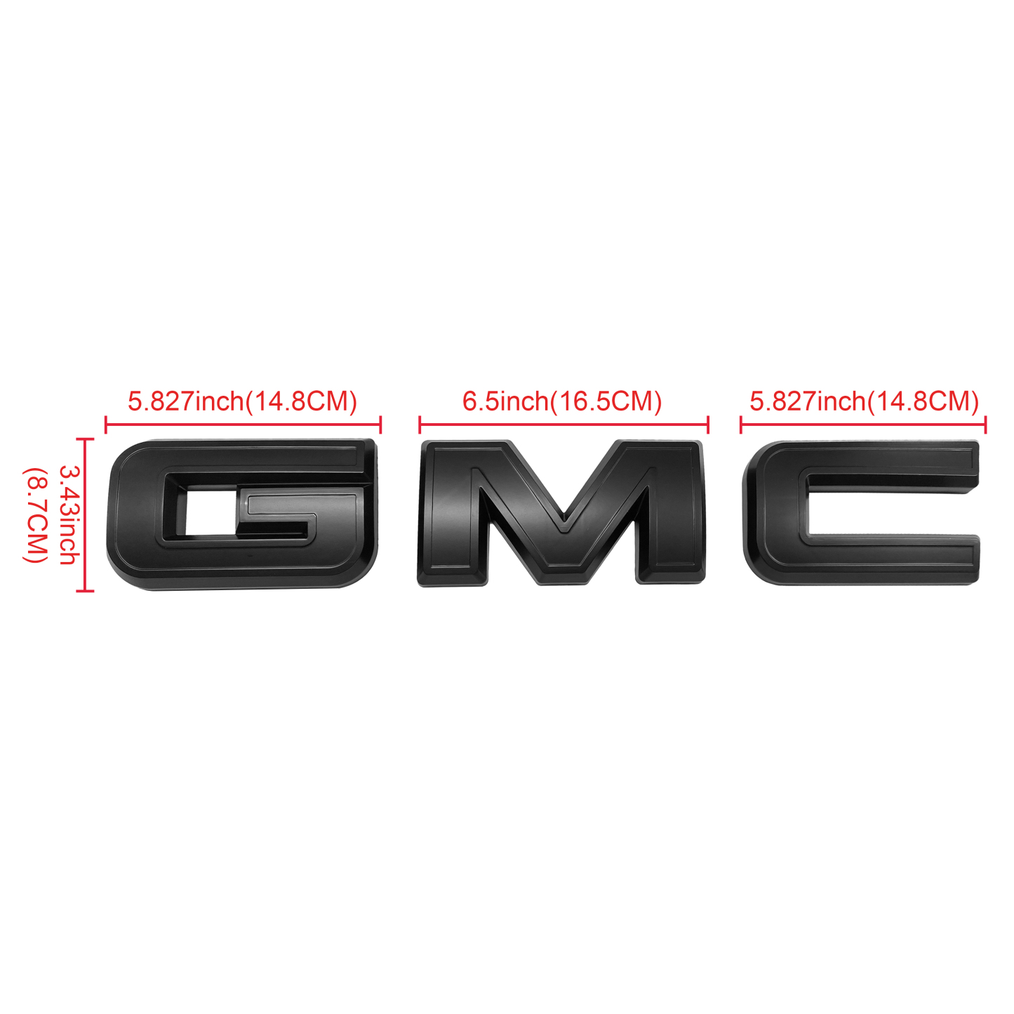 2Pcs 2019-2025 Sierra 1500 2500HD 3500HD Plastic Front Rear Overlay Emblem Matte Black GMC