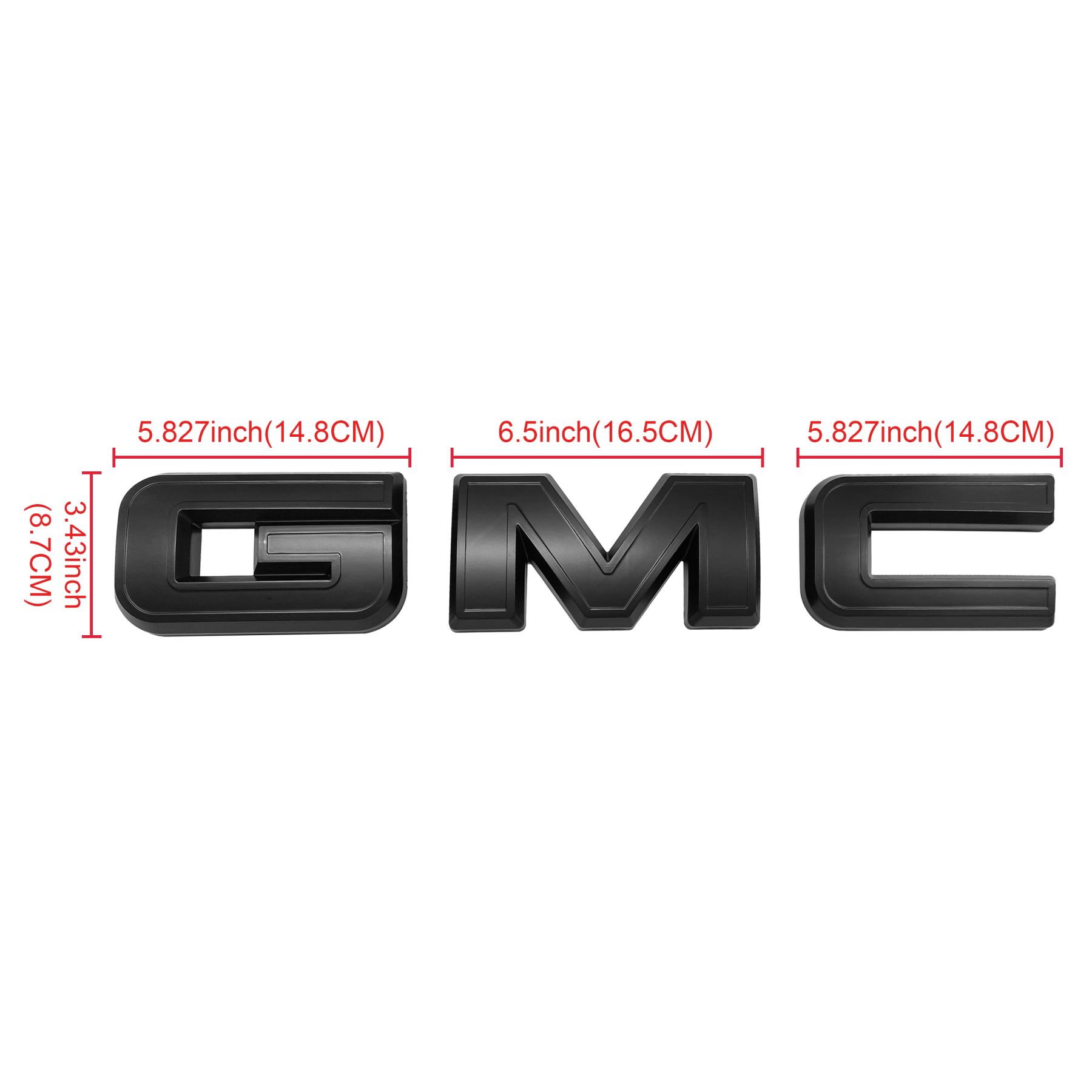 2Pcs 2019-2025 Sierra 1500 2500HD 3500HD Plastic Front Rear Overlay Emblem Matte Black GMC