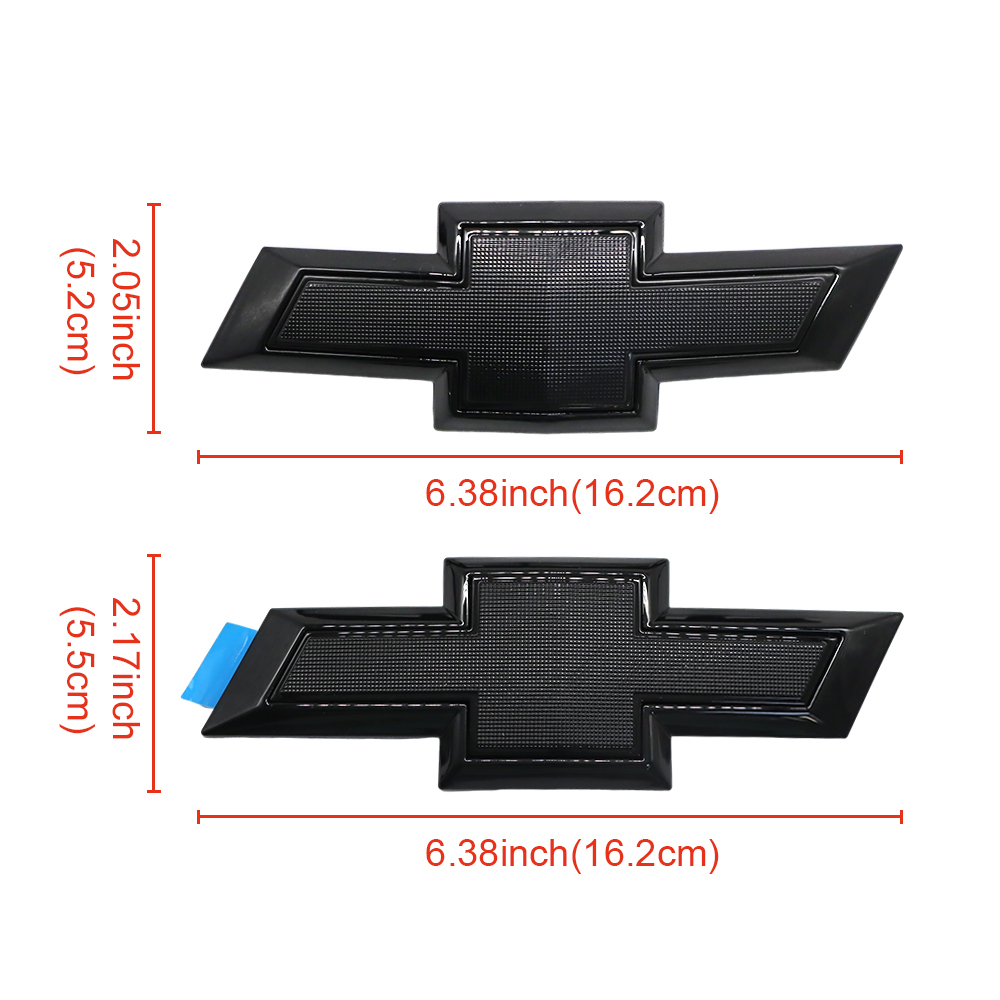 2PCS 2016-2024 Camaro Plastic Front Grille Emblem Gloss Black Chevrolet 84219485 23269466 23216040
