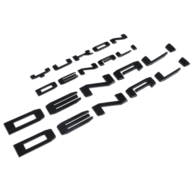 4Pcs 2021-2023 Yukon Yukon XL Plastic 3D Door Side Rear Letters Gloss Black GMC