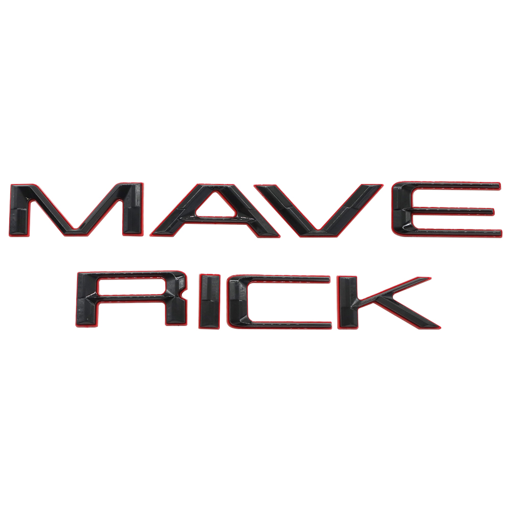 2022-2025 Maverick Rear Tailgate Letters Nameplate ABS Black Red Ford 3D Decal Sticker