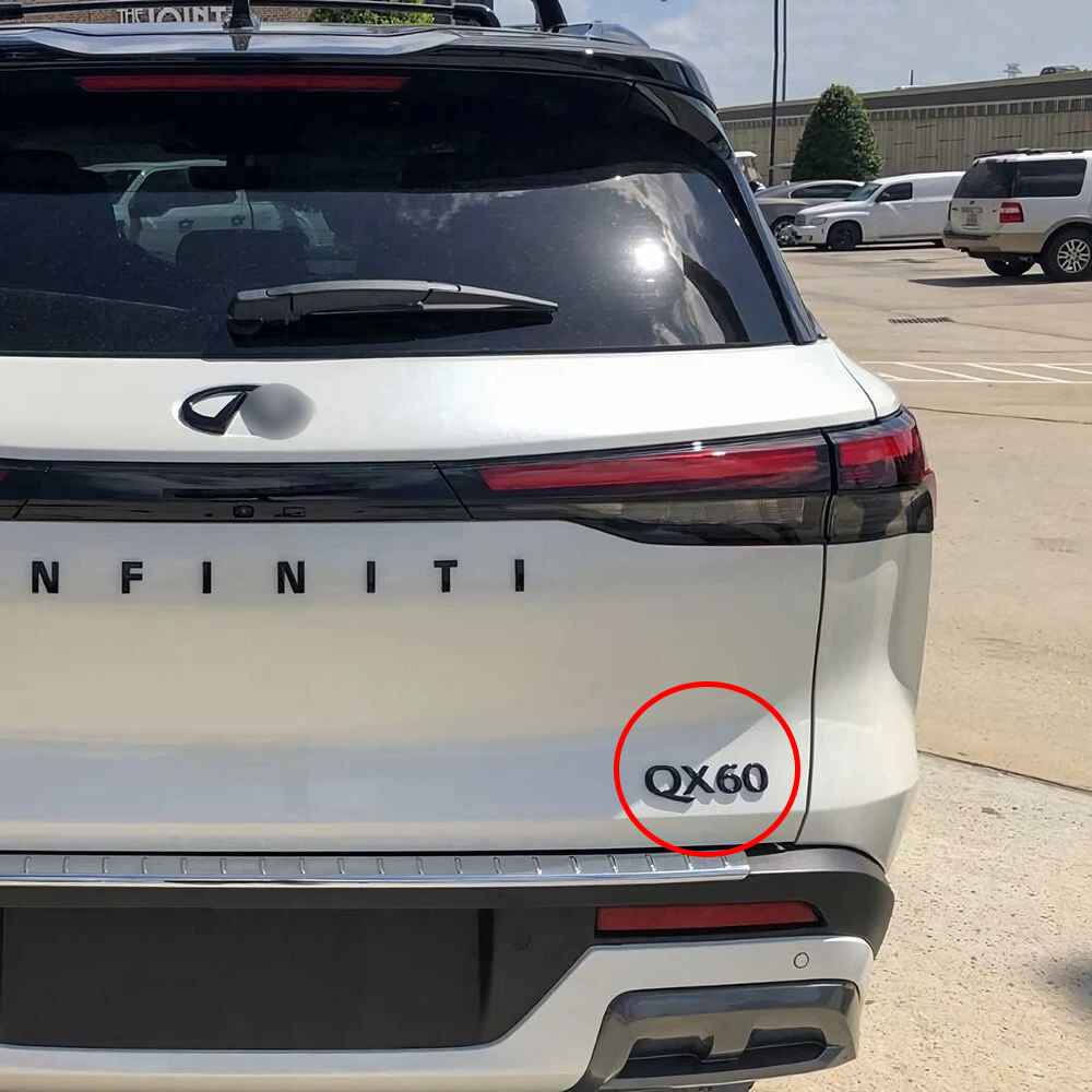 For 2014-2024 Infiniti QX60 ABS Rear Liftgate Letter Nameplate Gloss Black Infiniti 90895-9NA0A
