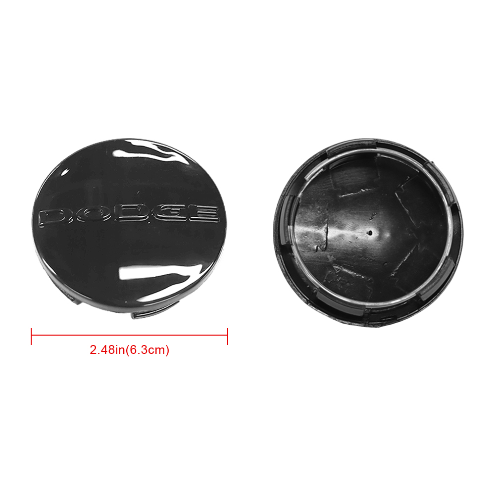 4Pcs 2005-2020 Dodge Letter ABS Wheel Center Caps Gloss Black 1SK35DX8AA