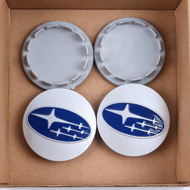 4Pcs 2012-2020 Outback Forester ABS Plastic Wheel Center Caps Rims Silver Blue Subaru 28821SA030X