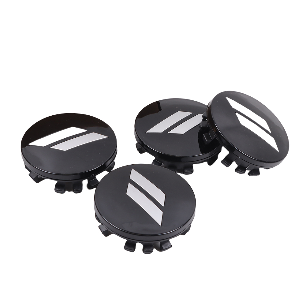 2008-2022 Challenger Durango Gloss Black Silver Slash Wheel Center Caps ABS Dodge 6CZ27RXFAA
