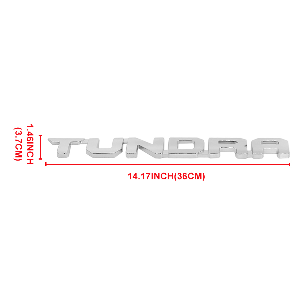 2PCS 2014-2021 TUNDRA ABS 3D Side Door Nameplate Letter Gloss Silver Toyota PT948-34223-02