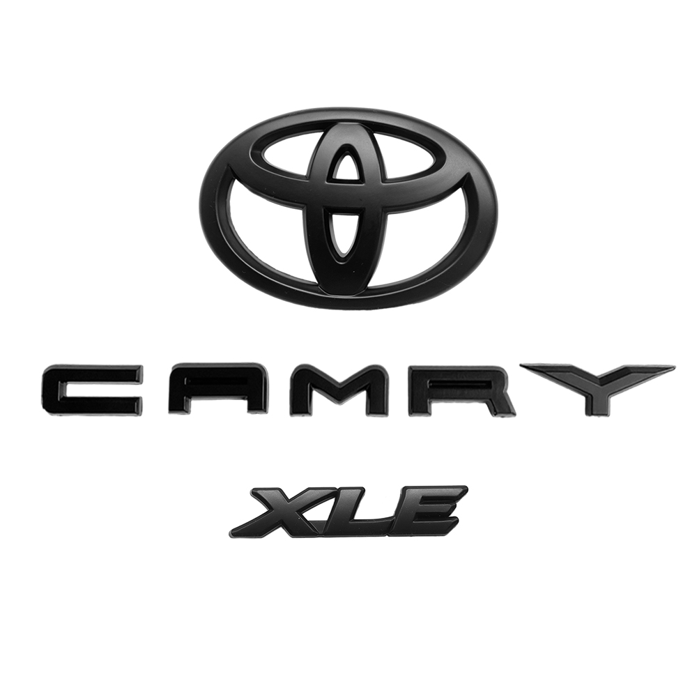 3PCS 2018-2024 CAMRY XLE Emblem Overlay Matte Black Rear Cover Toyota 