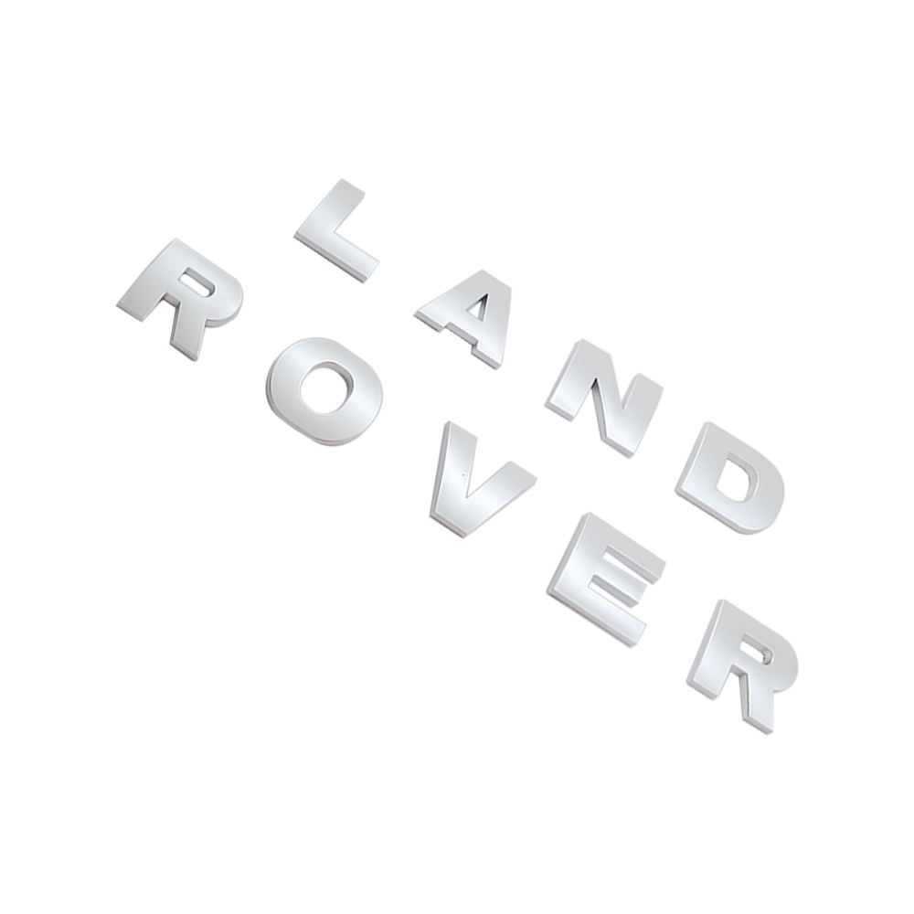 1pc 1989-2004 Land Rover Plastic Front Hood Letters Sticker Matte Silver Land Rover 