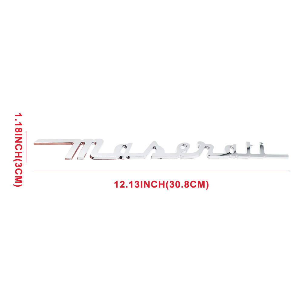 2015-2015 Maserati Chrome Letter Logo Gloss Silver 673001404